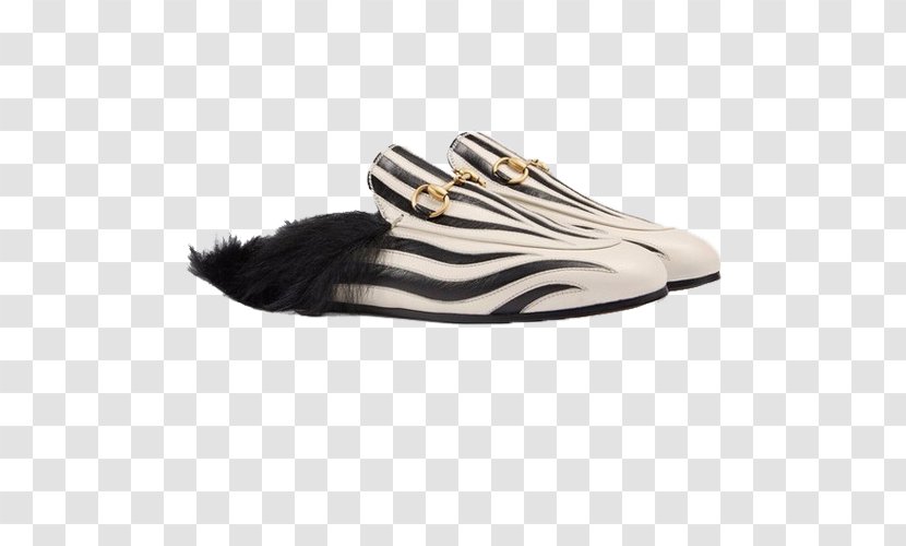 Slipper Gucci Slip-on Shoe Zebra - Sandal - Slippers Transparent PNG