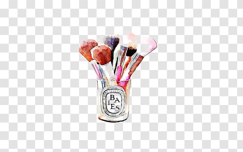 Cosmetics Makeup Brush Watercolor Painting Illustration - Flavor - Pen Transparent PNG