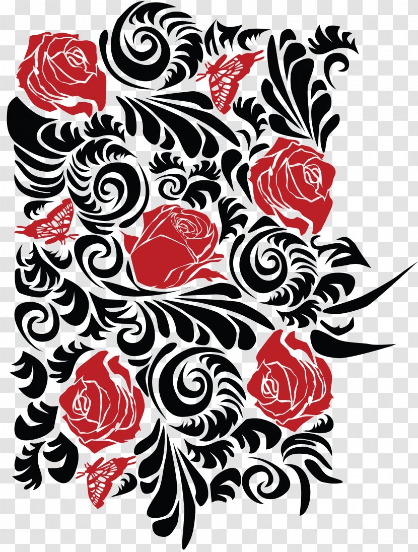 Ukraine Rose Ornament Floral Design - Flower Pattern Transparent PNG