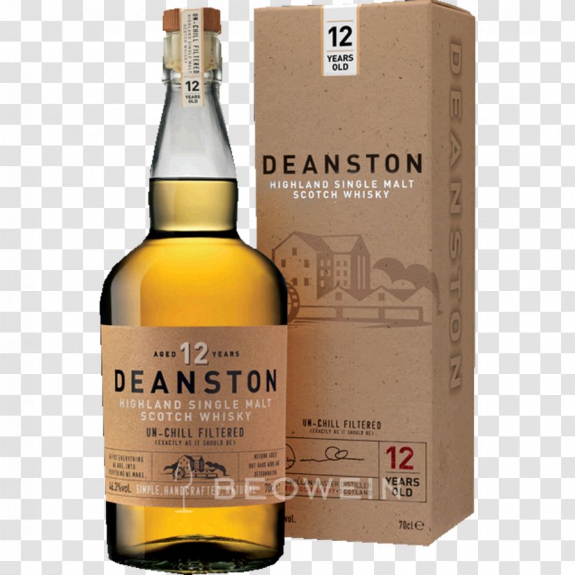 Deanston Distillery Single Malt Whisky Scotch - Glass Bottle - Drink Transparent PNG