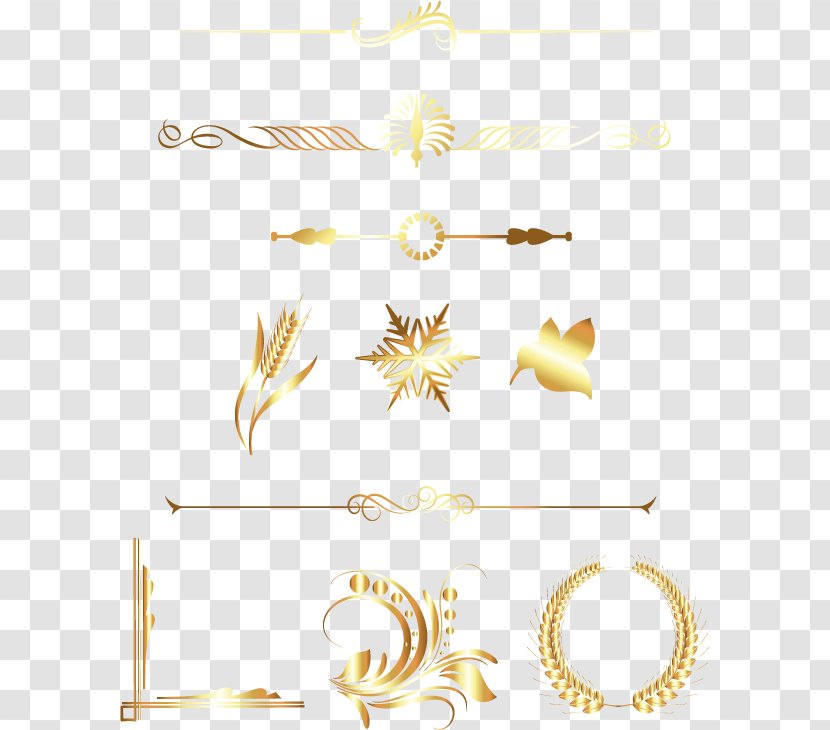 Vector Golden Division Line - Body Jewelry - Wallpaper Transparent PNG