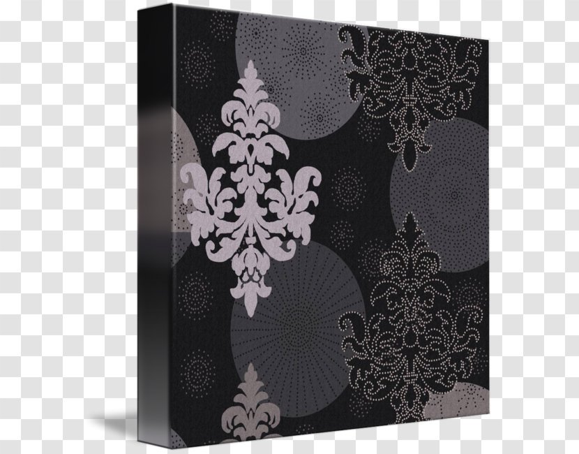 Visual Arts Gallery Wrap Black Pattern - Rectangle - Damask Transparent PNG