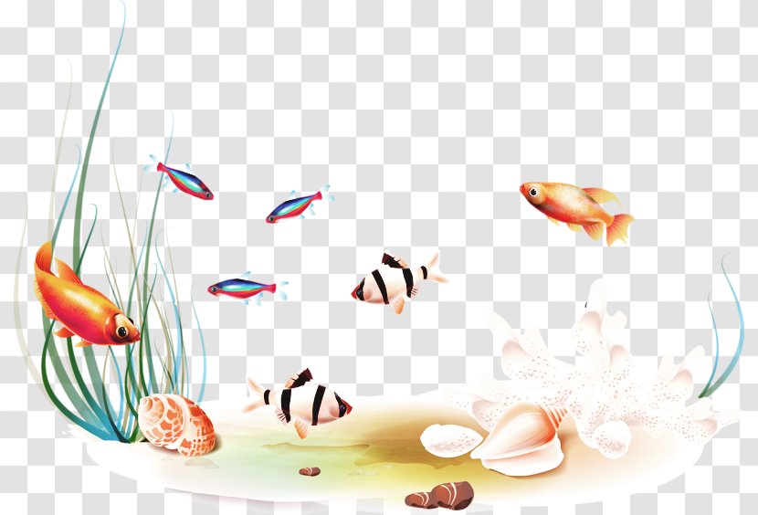 Fish Clip Art - Tropical - A Group Of Swimming Transparent PNG