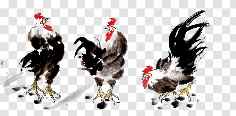 Chicken U56fdu753bu96c6 Chinese Painting Ink Wash Bird-and-flower - Horse Like Mammal - Cock Transparent PNG