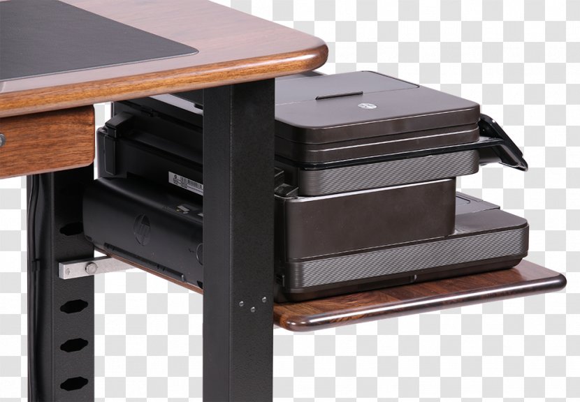 Desk Table Computer Printer Office - Shelf - Accessories Transparent PNG