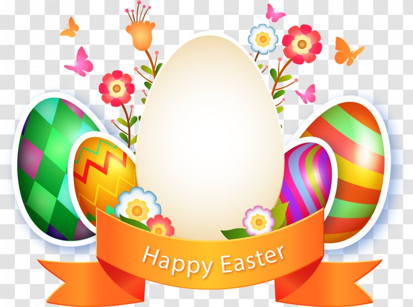 Easter Bunny Egg - Hand-painted Eggs Vector Label Transparent PNG