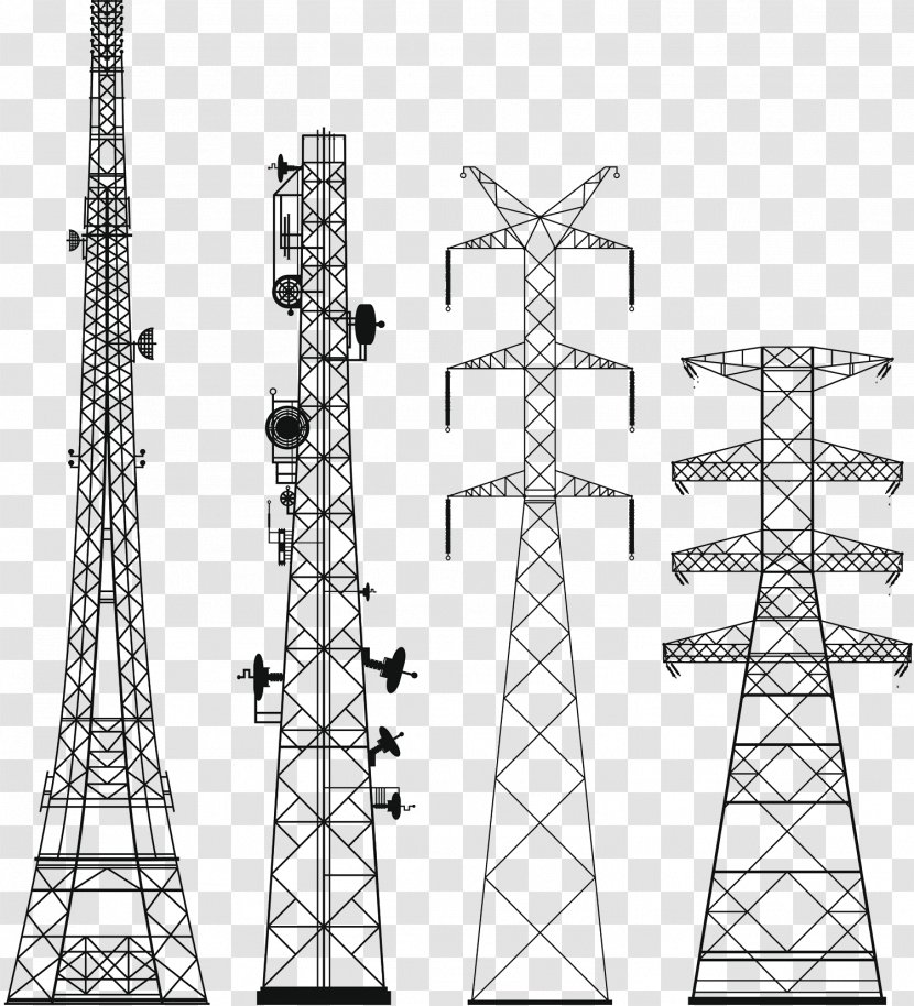 High Voltage Power Equipment - Aerials - Symmetry Transparent PNG