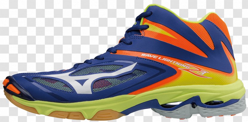 Volleyball Shoe Mizuno Corporation ASICS Sport - Hiking - BLUE AND ORANGE WAVE Transparent PNG
