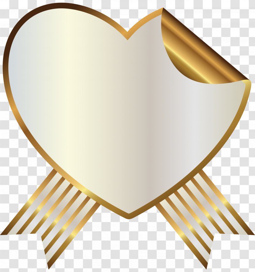 Ribbon Seal Clip Art - Flower - Gold Heart Transparent PNG
