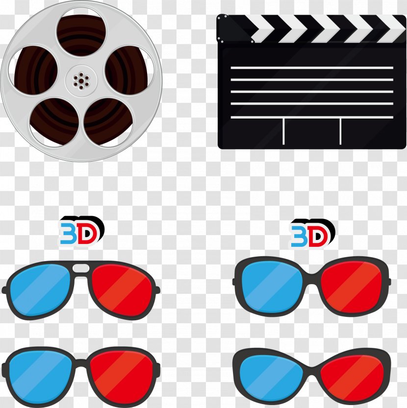 Film Cinema Clapperboard Illustration - Eyewear - 3d Creative Decorative Effect Transparent PNG