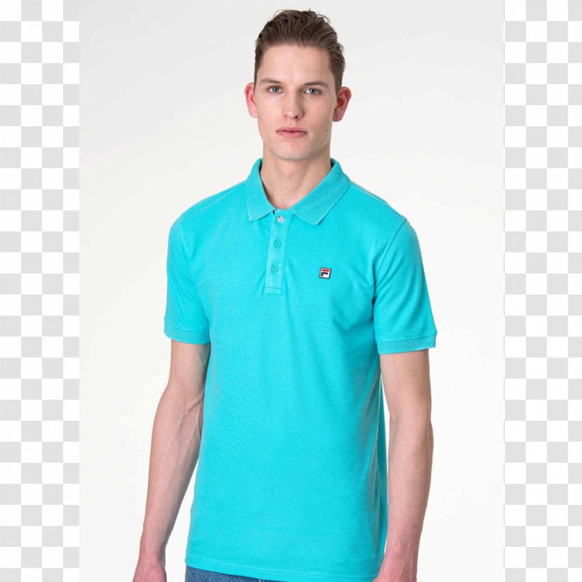 Tennis Polo Sleeve Neck - Aqua - Fila Transparent PNG