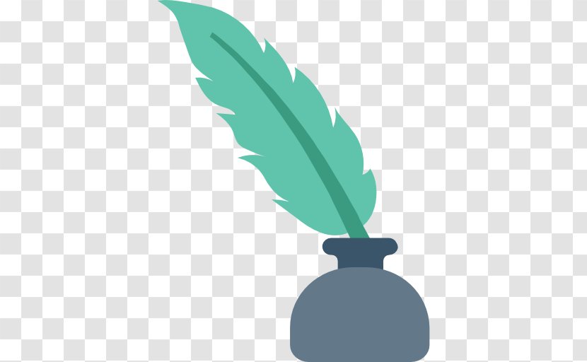 Quill Pen Ink Feather - Green Transparent PNG