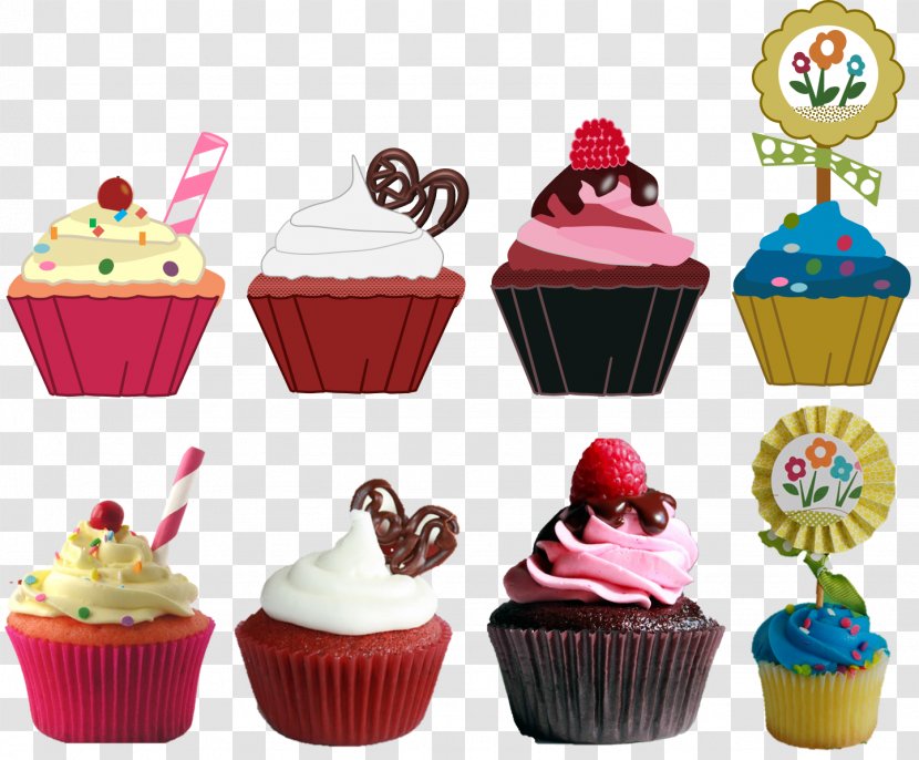 Cupcake Muffin Frosting & Icing Cake Decorating Buttercream - Chocolate - Cupcakes Vector Transparent PNG