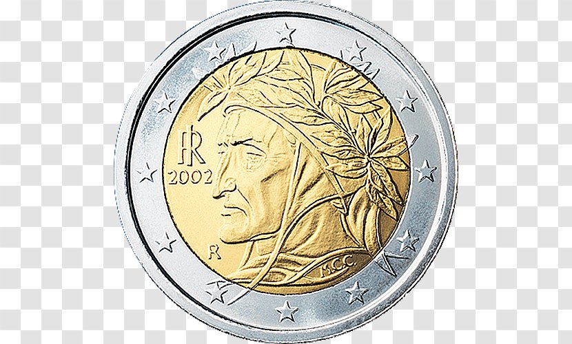 2 Euro Coin Italian Coins Transparent PNG