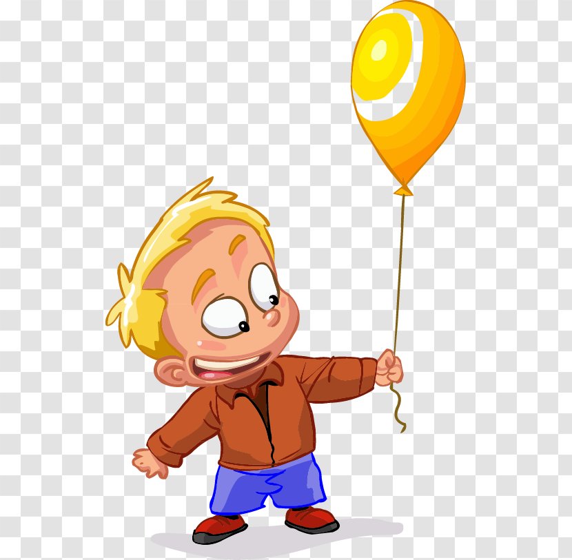 Child Cartoon Illustration - Balloon Boy Hand-painted Pattern Transparent PNG