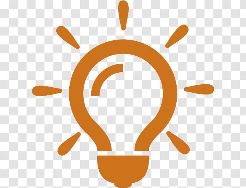 Light Bulb Cartoon - Orange - Logo Symbol Transparent PNG