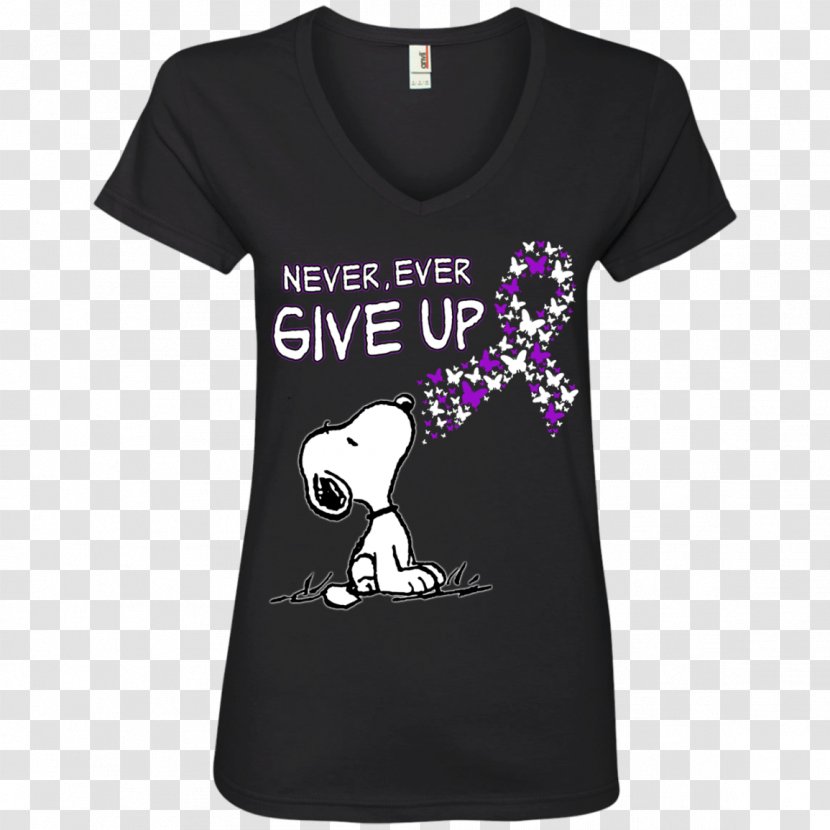 T-shirt Neckline Hoodie Gildan Activewear - Black - Never Give Up Transparent PNG