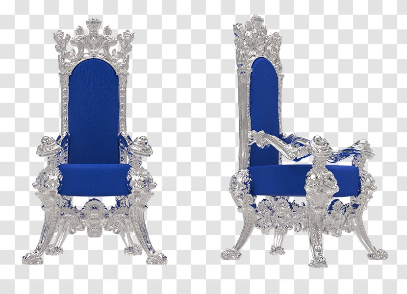 Chair Silver Throne Furniture Antique - Blue Transparent PNG