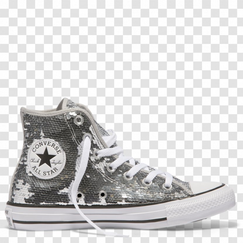 Sneakers Chuck Taylor All-Stars Converse High-top Shoe - Nike - Silver Sequins Transparent PNG