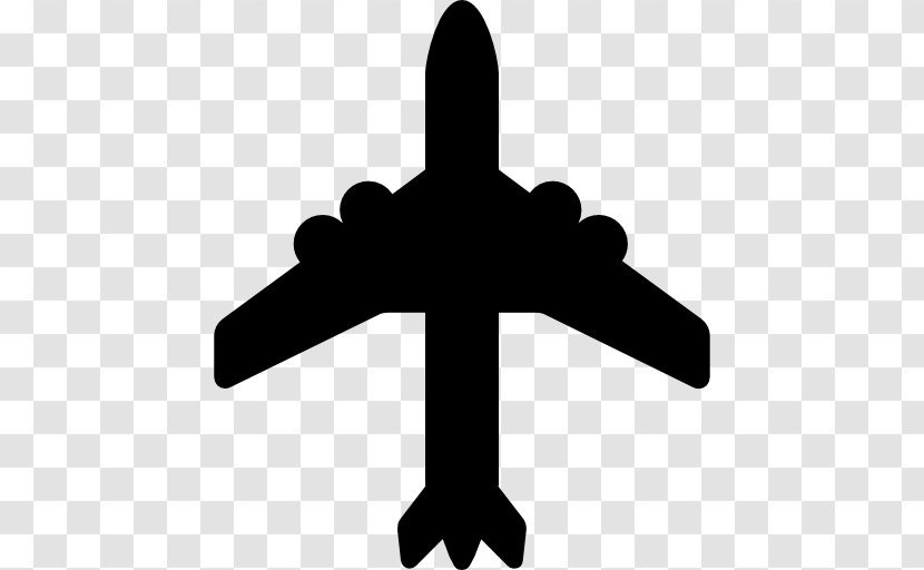 Airplane - Silhouette - Black And White Transparent PNG