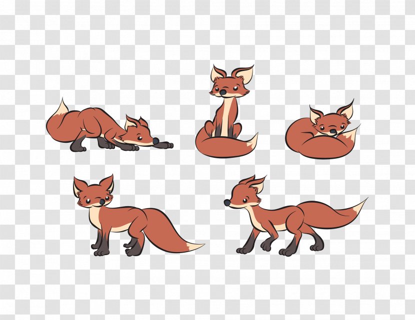 Cat Red Fox Illustration Cartoon Drawing - Small To Medium Sized Cats Transparent PNG