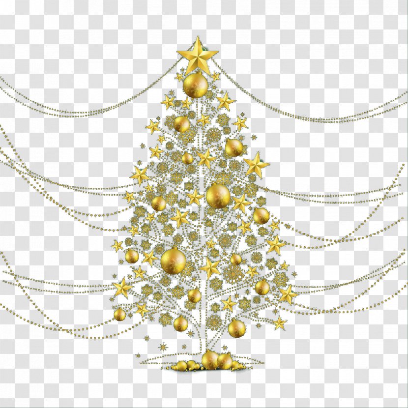 Christmas Tree Decoration - Gold - Vector Material Transparent PNG