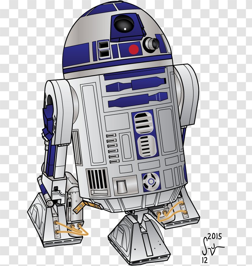 R2-D2 C-3PO Cartoon Star Wars Drawing - Machine - R2d2 Transparent PNG