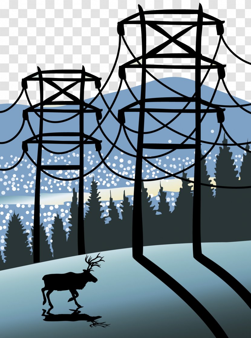 Electricity Electric Power Transmission Tower Illustration - Stock Photography - Of Forest Equipment Transparent PNG