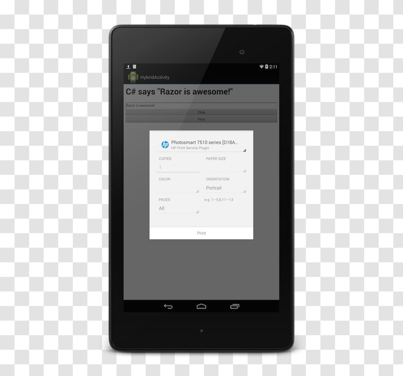 Smartphone Xamarin Handheld Devices Android Printing - Tablet Computers Transparent PNG