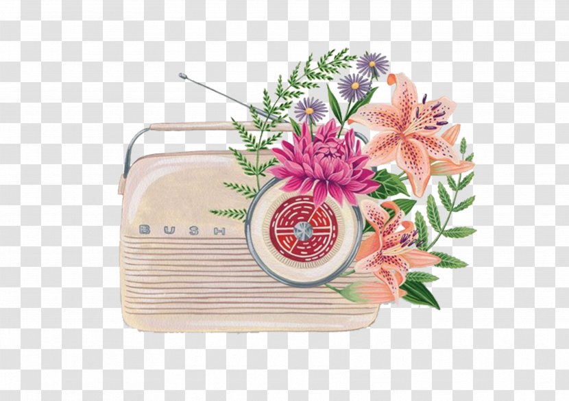 Painting Radio Illustration - Flower - Hand-painted Transparent PNG