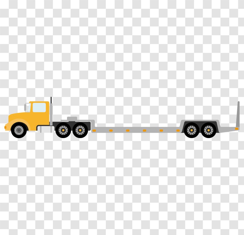 Cartoon Vehicle - Black - Flat Khaki Long Truck Transparent PNG