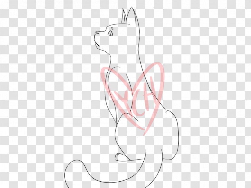 Whiskers Kitten Cat Line Art Sketch - Cartoon - Looking At The Stars Transparent PNG