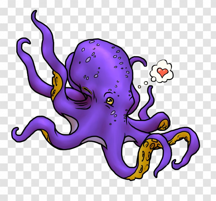 Color Line Art Octopus Sketch - Violet Transparent PNG