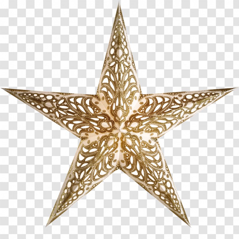 Paper Christmas Poinsettia - Artecnica - Gold Stars Transparent PNG