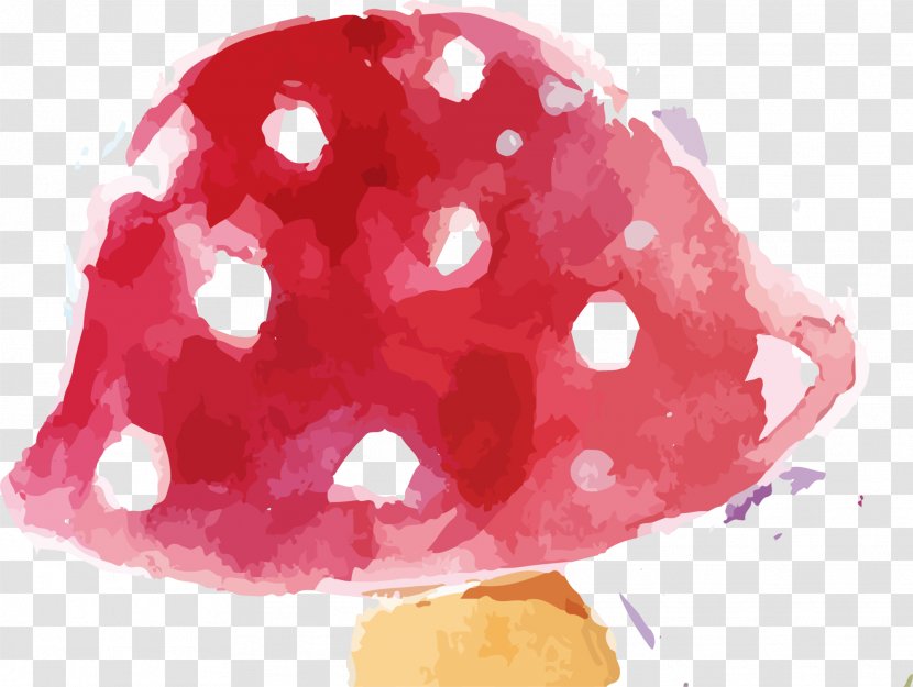 Watercolor Painting - Red Mushroom Transparent PNG