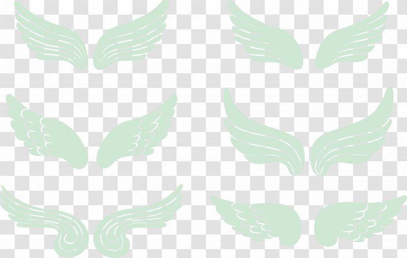 Green Textile Leaf Pattern - Creative Wings Set Transparent PNG