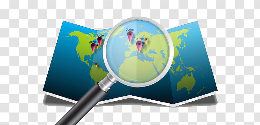 World Map Google Maps Icon - Magnifying Glass And Transparent PNG