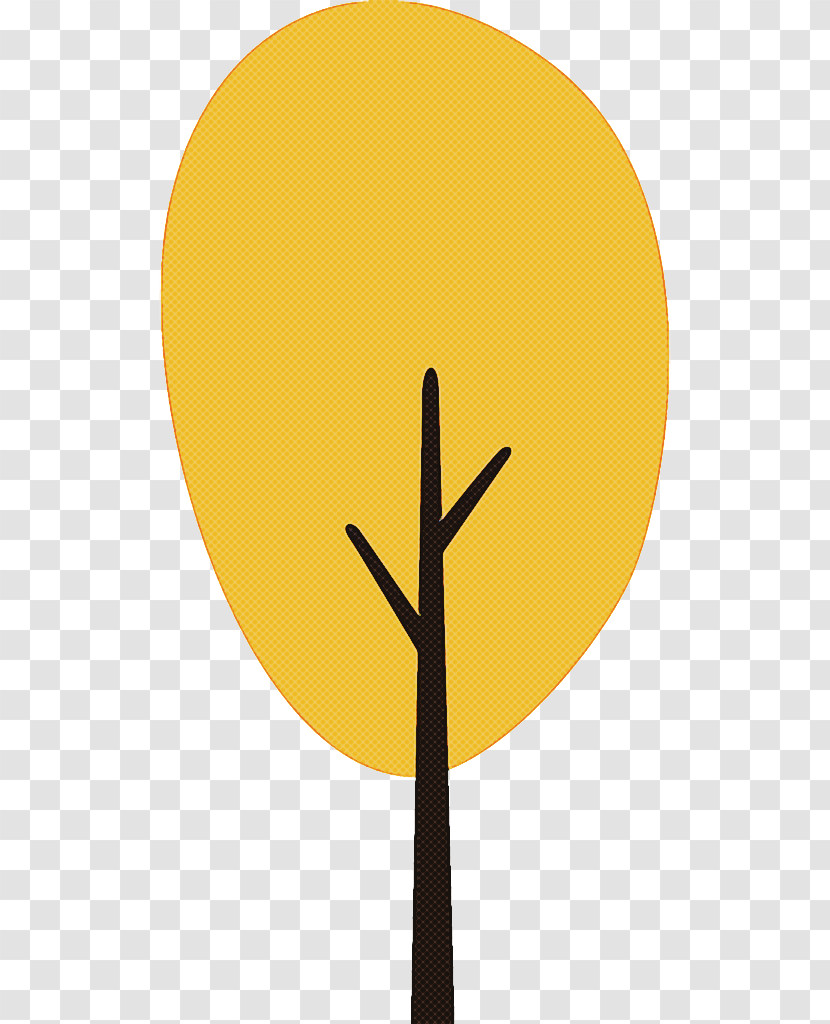 Yellow Line Tree Plant Symbol Transparent PNG
