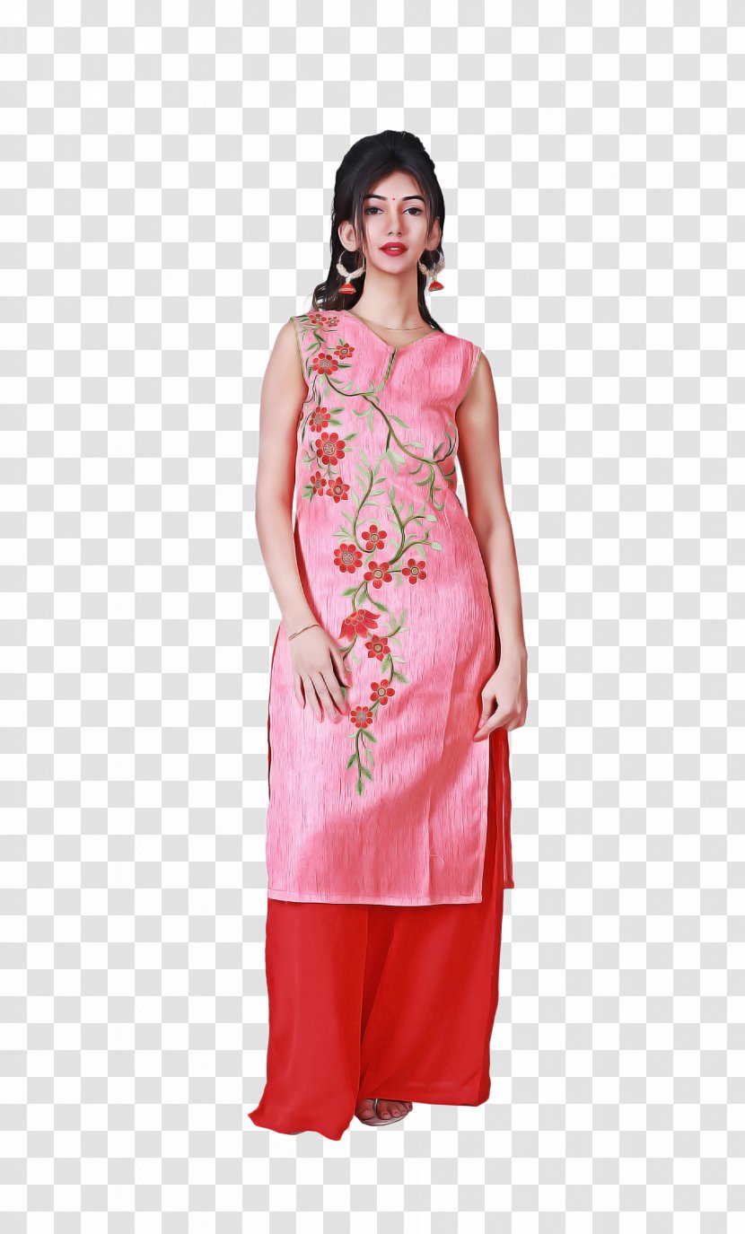 Pink Background - Formal Wear - Embroidery Suit Transparent PNG