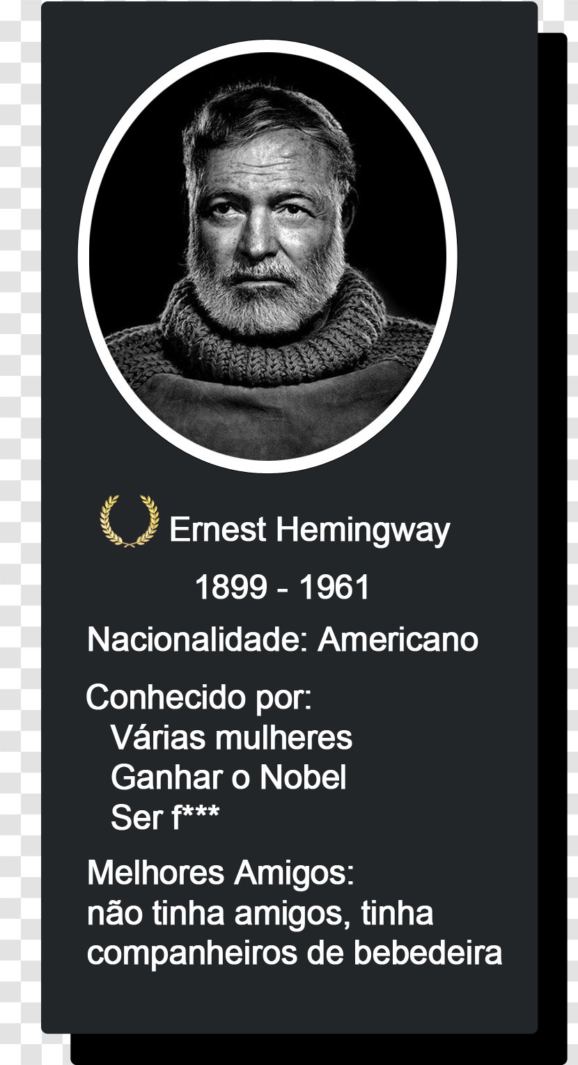 Human Behavior Beard White Ernest Hemingway Font - Monochrome Photography Transparent PNG