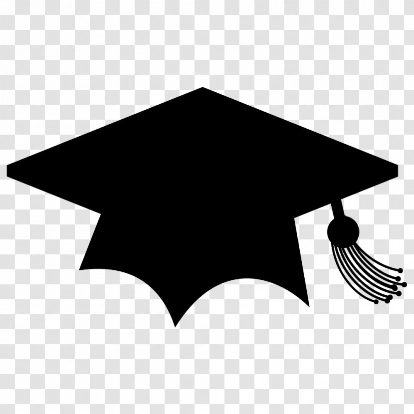Square Academic Cap Graduation Ceremony Graduate University Hat - Black And White Transparent PNG