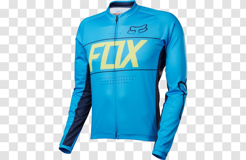 Hoodie Fox Racing T-shirt Cycling - Turquoise - Jersey Transparent PNG