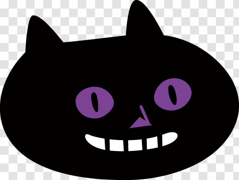 Black Cat Facial Expression Head Clip Art - Nose Small To Mediumsized Cats Transparent PNG