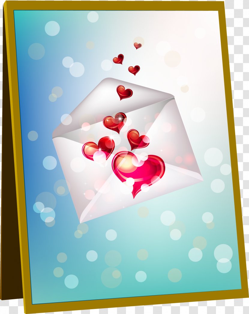 Heart Love Euclidean Vector Valentines Day - Picture Frame - Mirror Transparent PNG