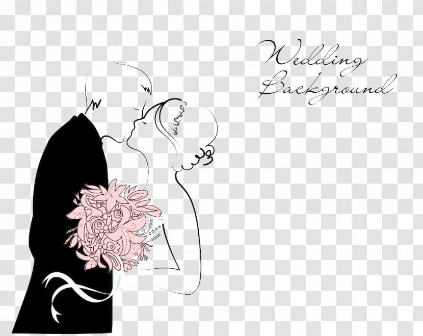 Wedding Invitation Cake Bridegroom - Culture - Sketch Kiss The Bride Transparent PNG