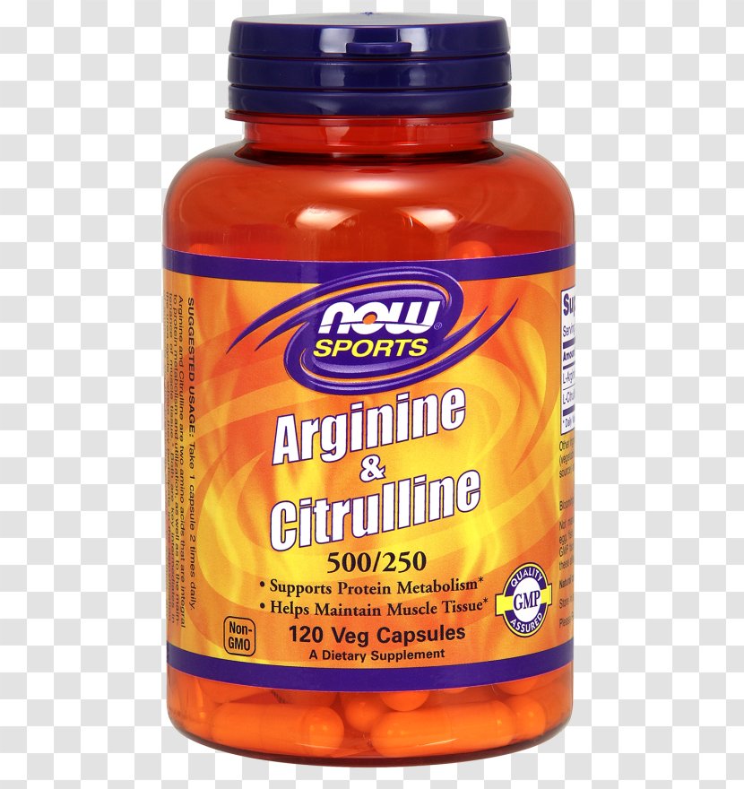 Dietary Supplement Arginine & Citrulline 500/250mg - Now Foods Larginine - 120 Capsules (2 Pack) 500/250mg120 OrnithineAmmonia Urea Cycle Transparent PNG