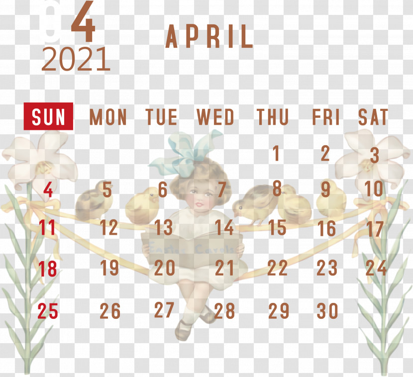 April 2021 Printable Calendar April 2021 Calendar 2021 Calendar Transparent PNG