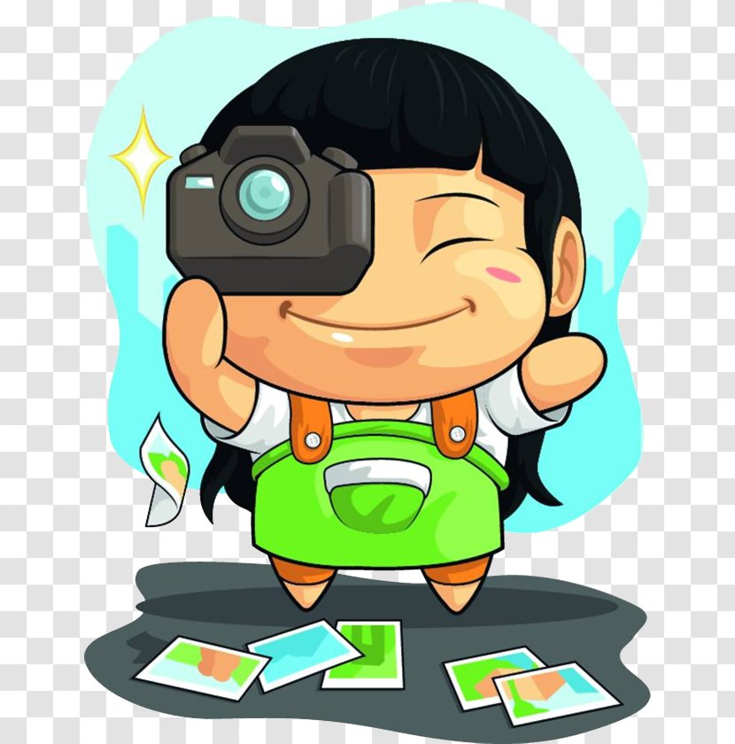 Cartoon Photographer Photography Drawing - Heart - The Little Girl's Camera Transparent PNG
