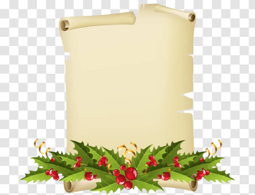 Paper Christmas Mistletoe Parchment Clip Art - Painting Transparent PNG