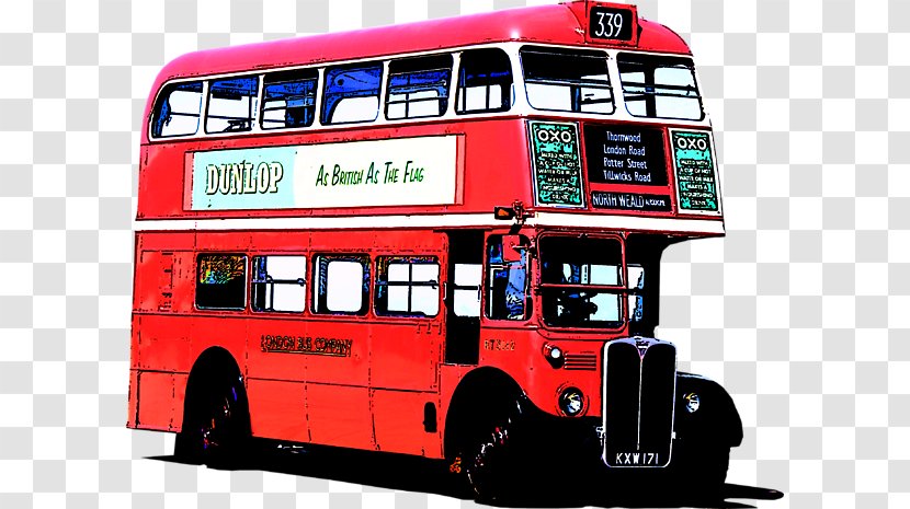 Double-decker Bus T-shirt Canvas Print Tour Service - Doubledecker - London Transparent PNG